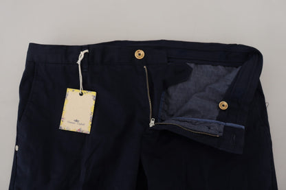 Elegant Dark Blue Slim Chino Pants