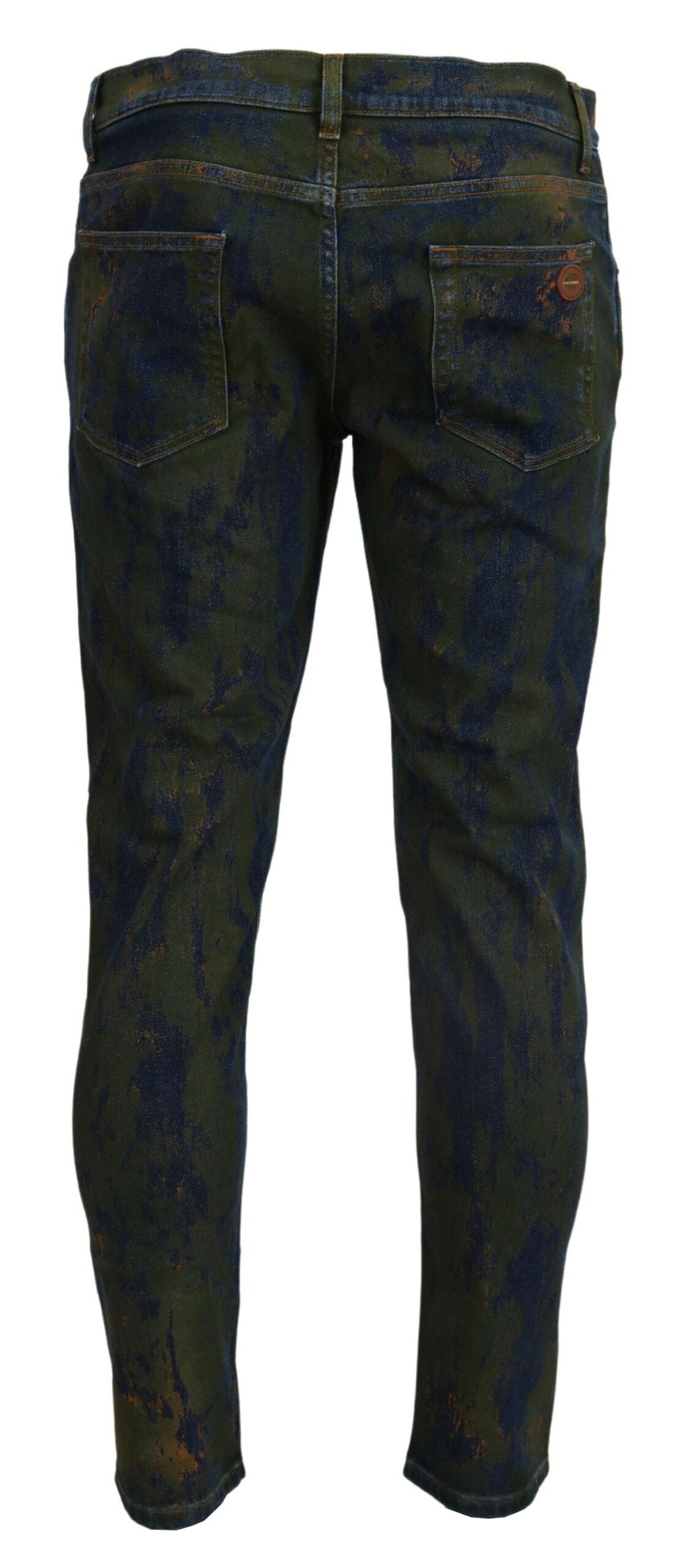 Chic Slim-Fit Denim Jeans in Green Wash