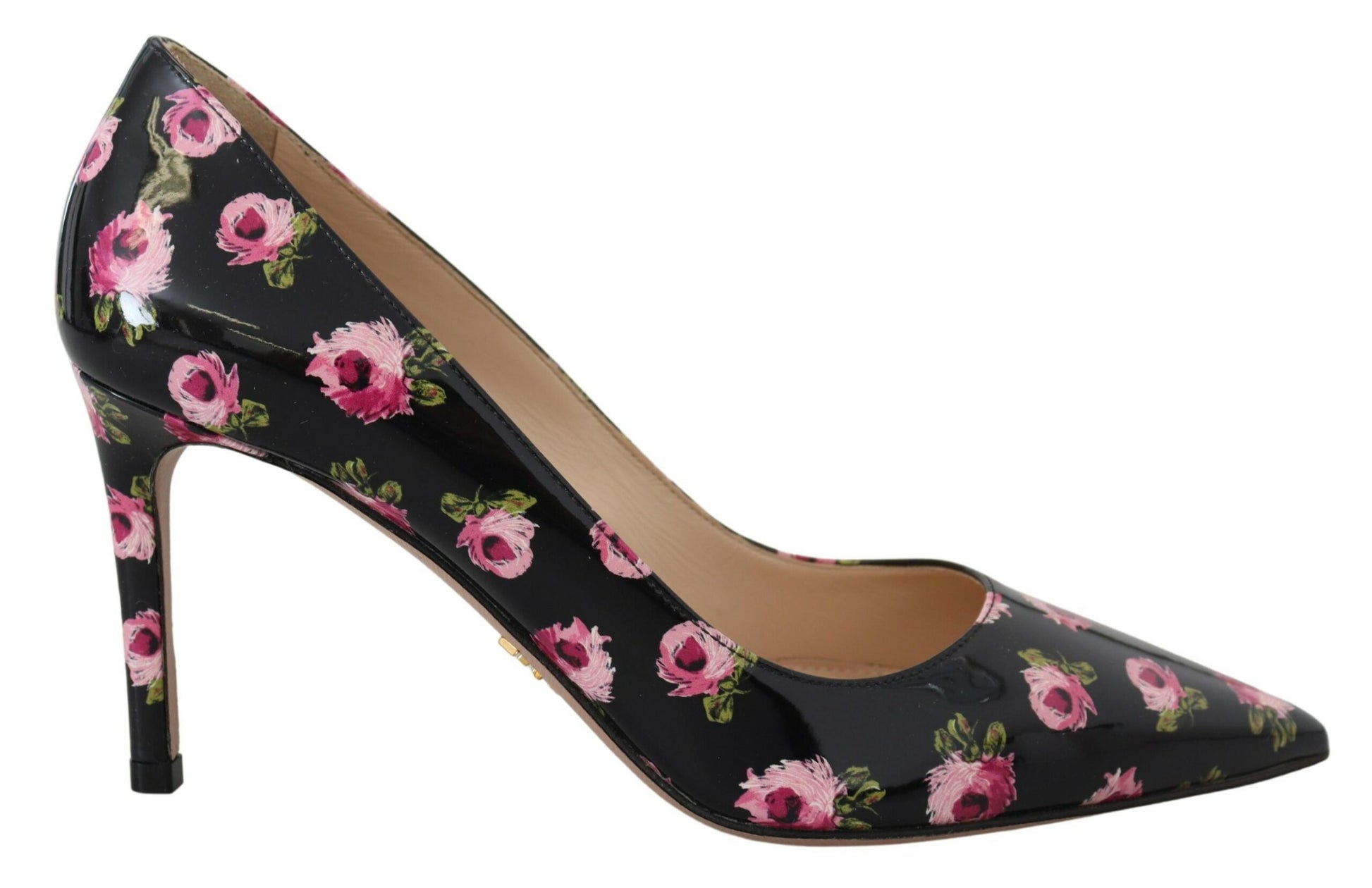 Elegant Floral Print Leather Pumps