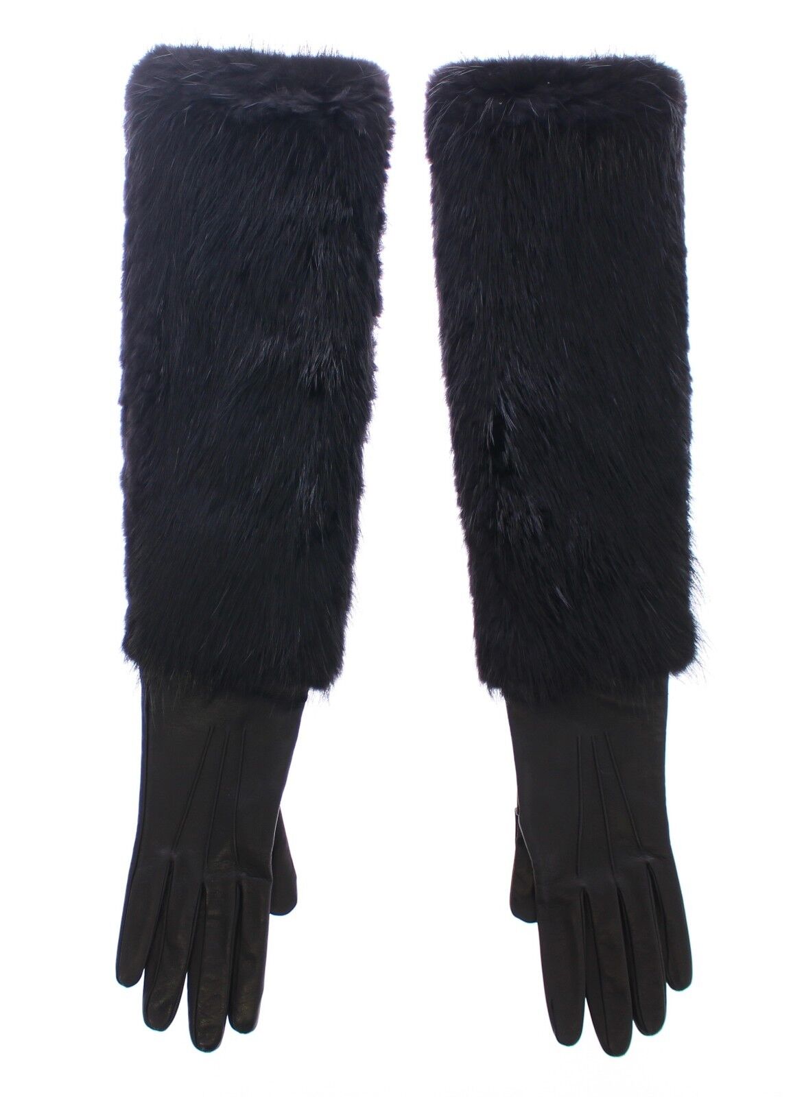 Elegant Elbow-Length Beaver Fur Gloves