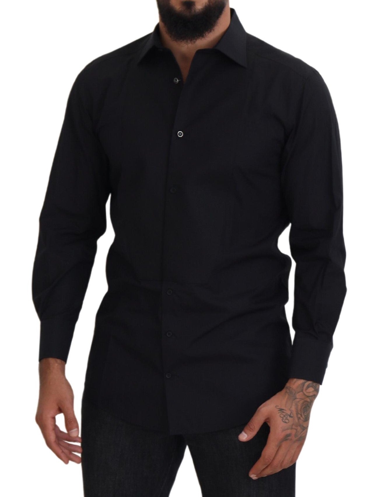 Elegant Black Formal Long Sleeve Shirt