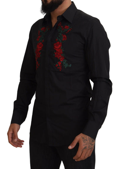 Elegant Floral Embroidered Cotton Shirt