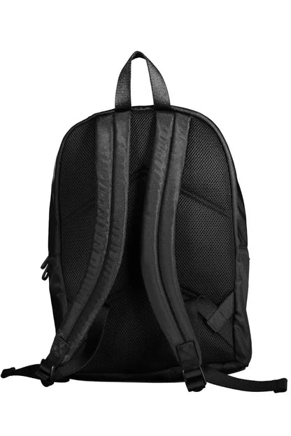 Black Polyester Men Backpack