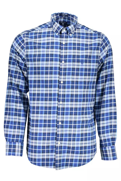 Blue Cotton Men Shirt