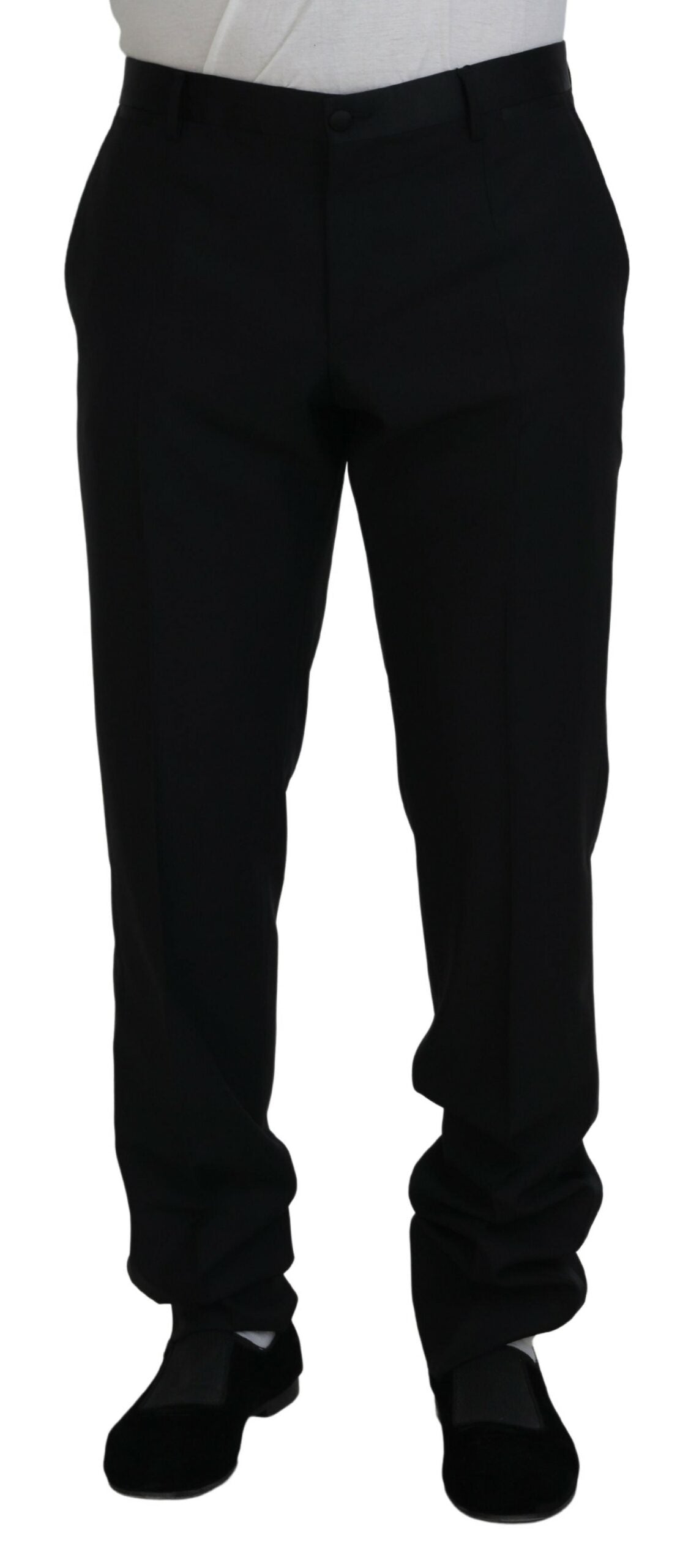 Elegant Slim Fit Black Dress Trousers