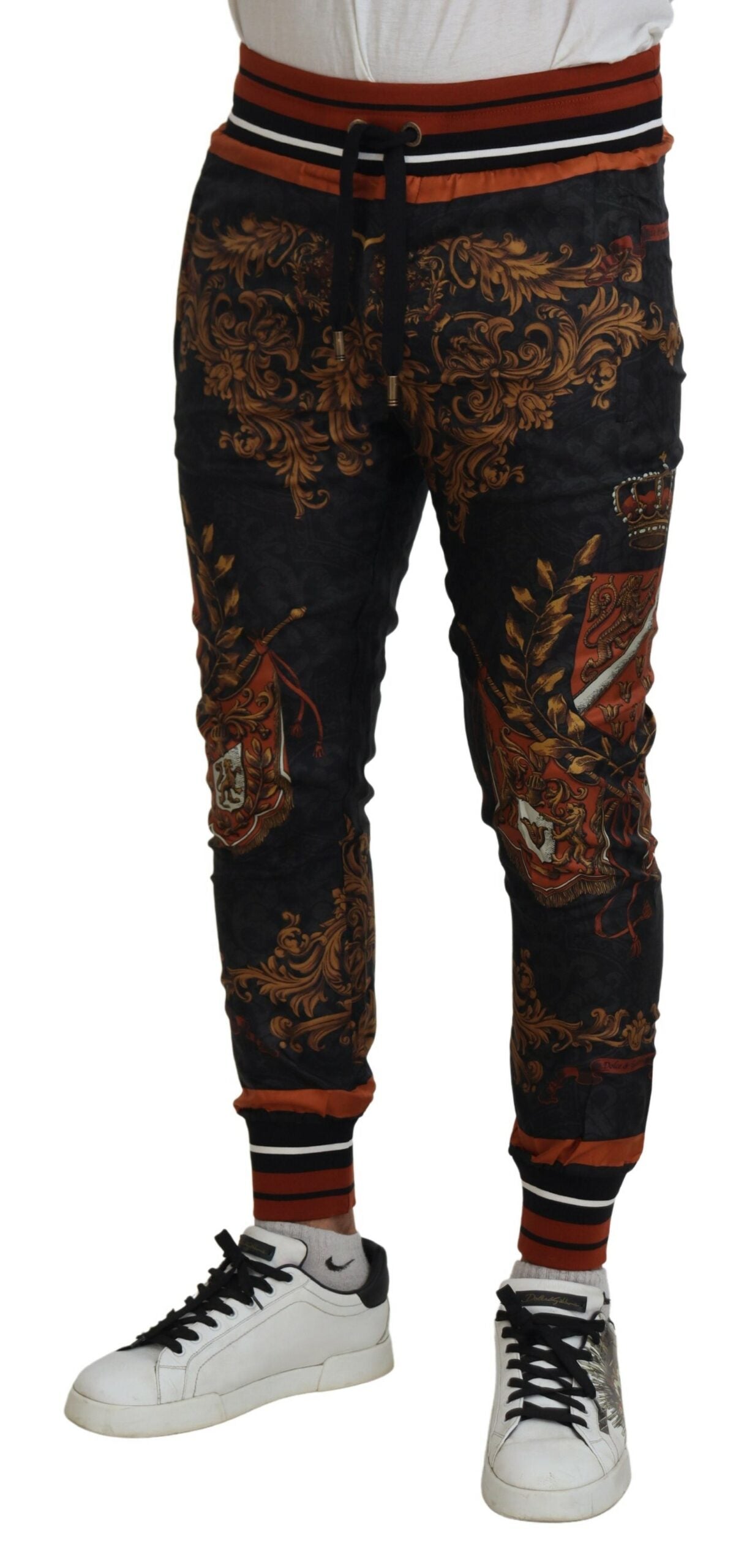 Baroque Crown Silk Sweatpants