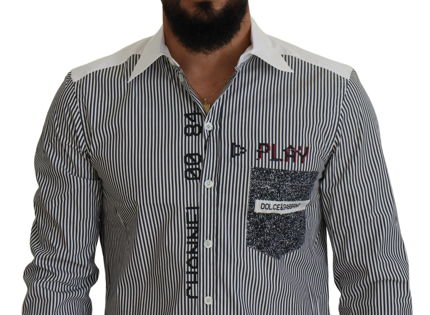 Slim Fit Striped Casual Shirt with Channel Motive