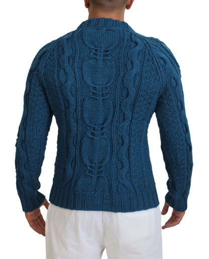 Elegant Blue Crewneck Sweater