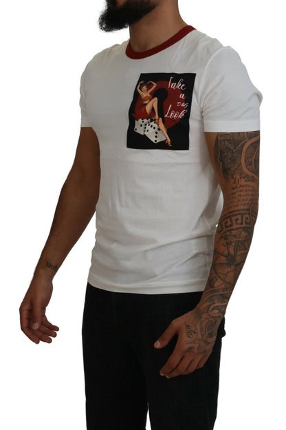 Elegant White Crewneck Cotton T-Shirt