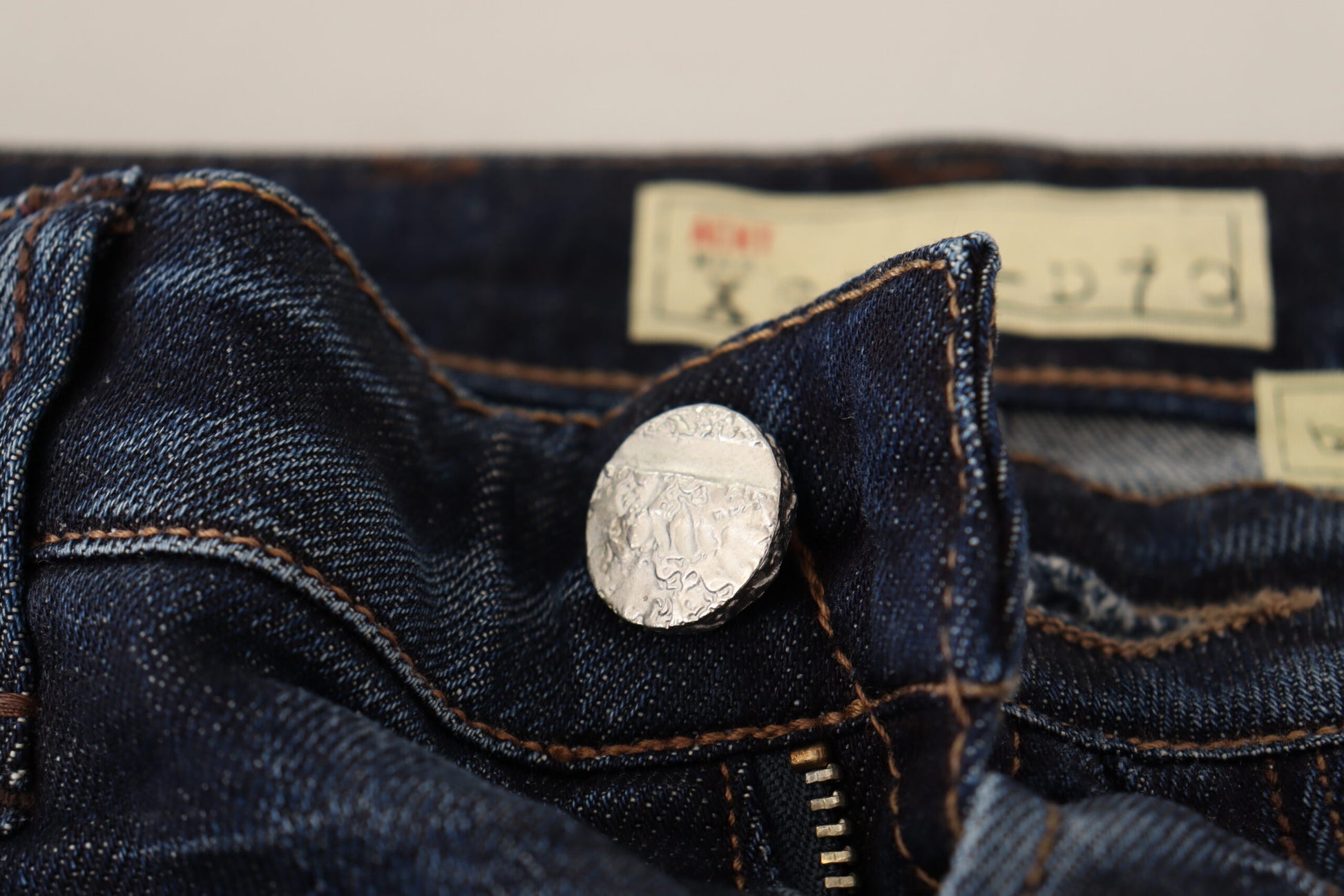 Blue Washed Cotton Low Waist Skinny Denim Jeans