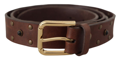 Elegant Leather Belt with Metal Buckle