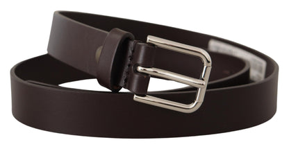 Elegant Leather Belt With Logo Buckle