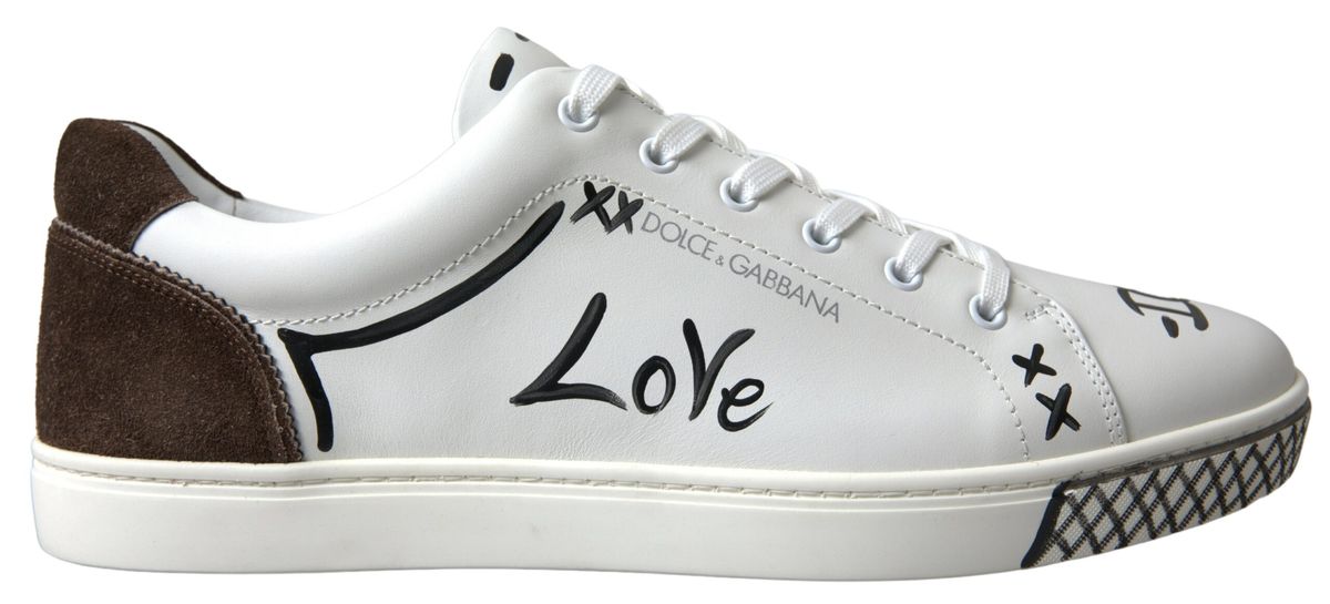 Sleek White Leather Casual Sneakers