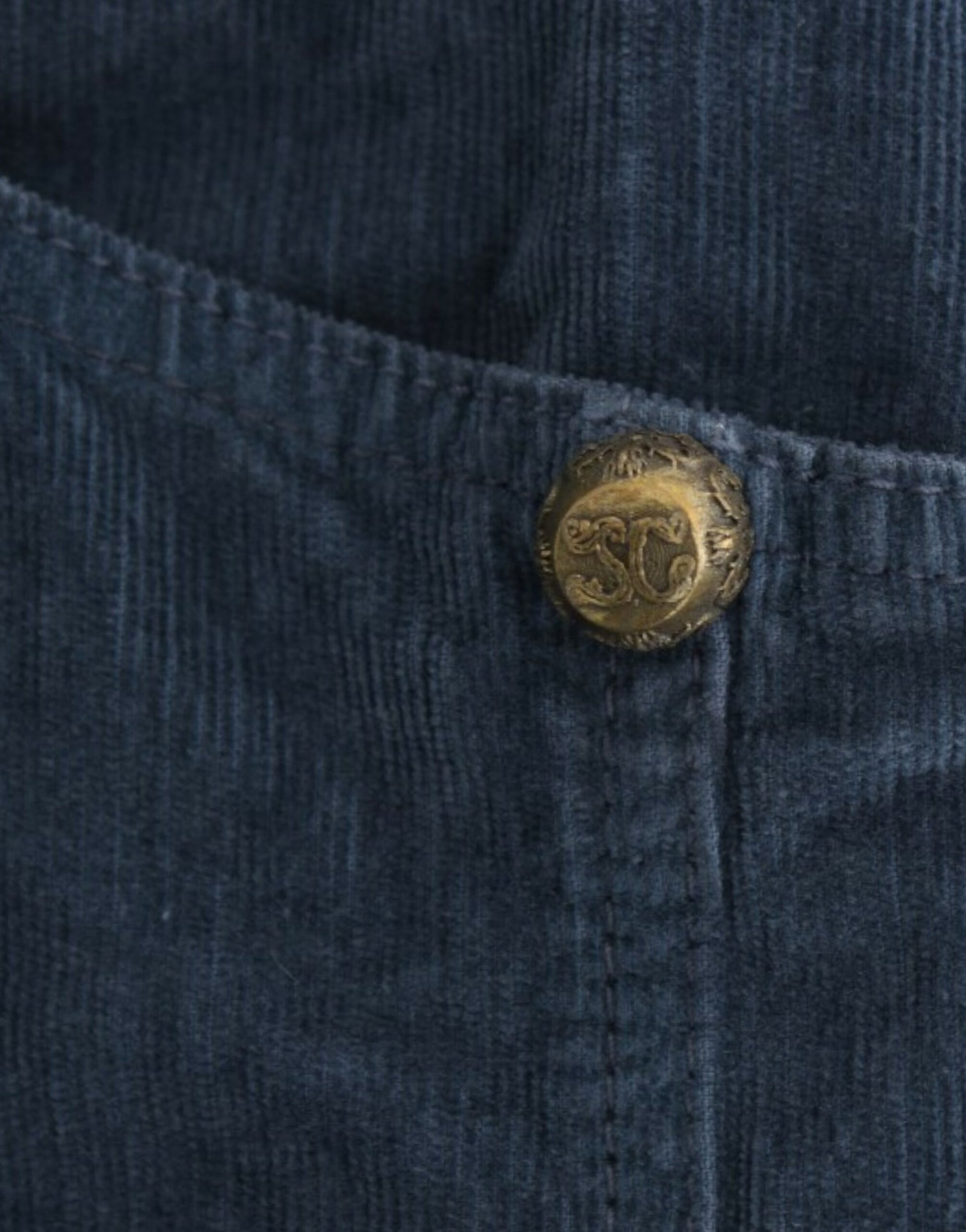 Blue corduroy pencil skirt