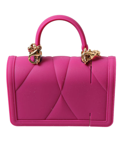 Pink Silicone Devotion Heart Bag Gold Chain Airpods Case