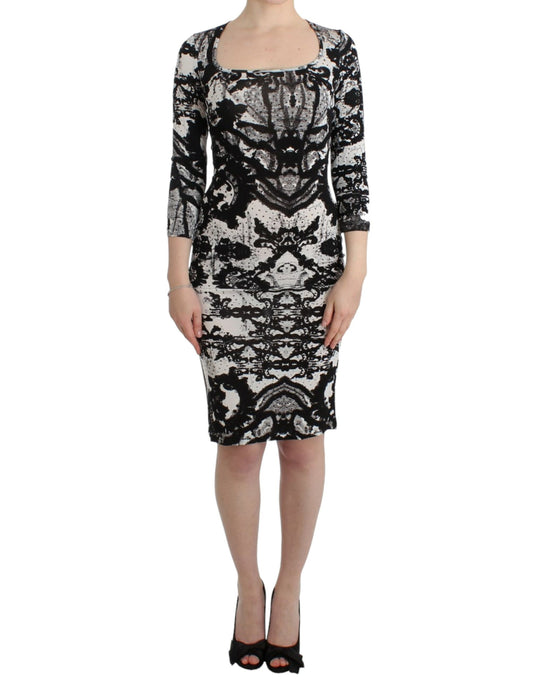 Black Printed Sheath Dress
