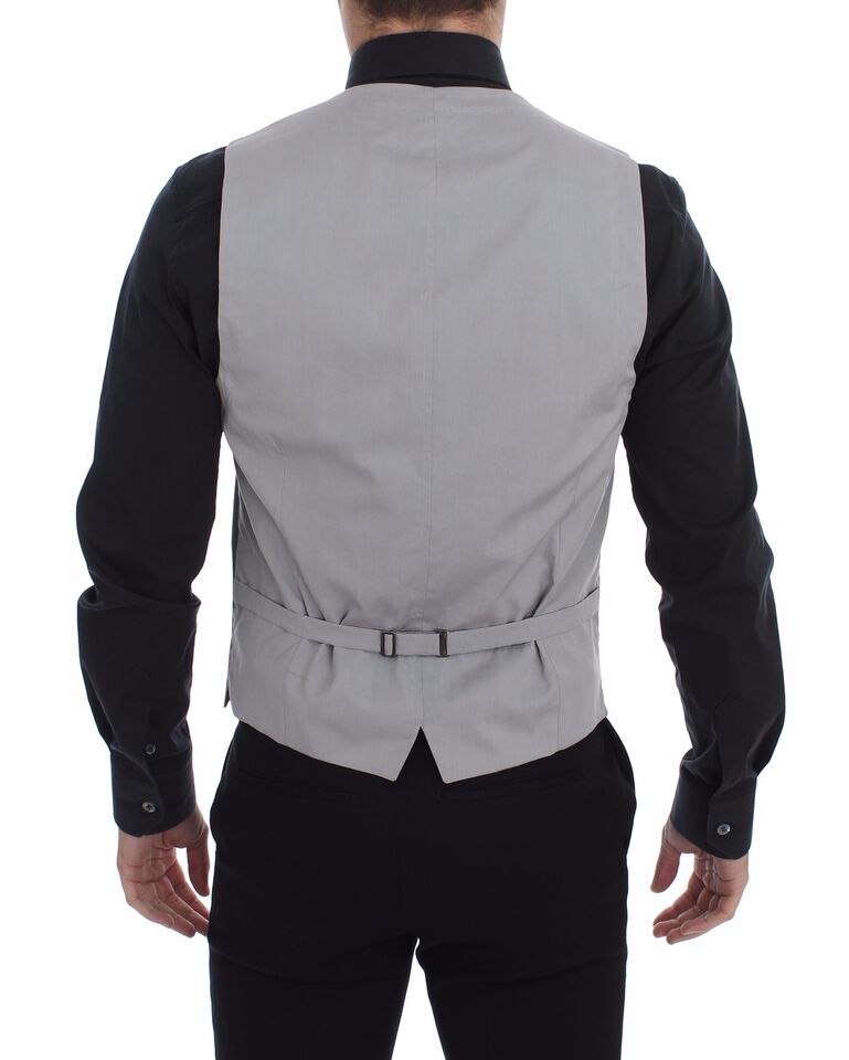 Elegant Gray Slim Fit Dress Vest