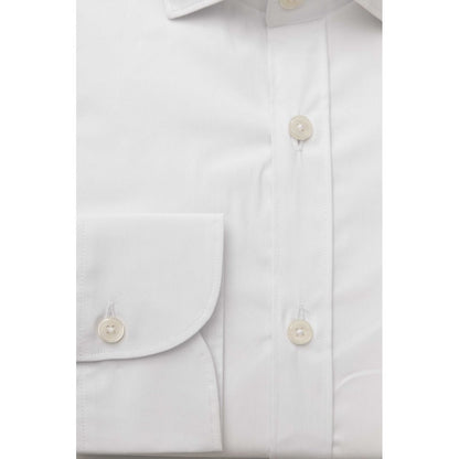 White Cotton Men Shirt