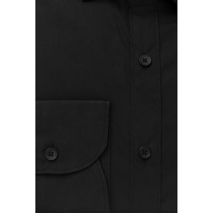 Black Cotton Men Shirt