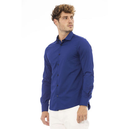 Blue Cotton Men Shirt