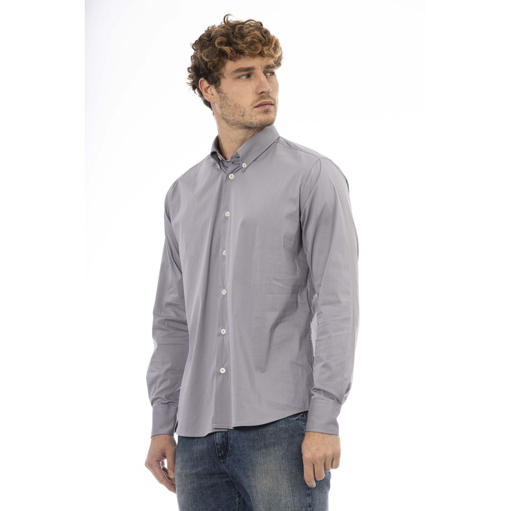 Gray Cotton Men Shirt