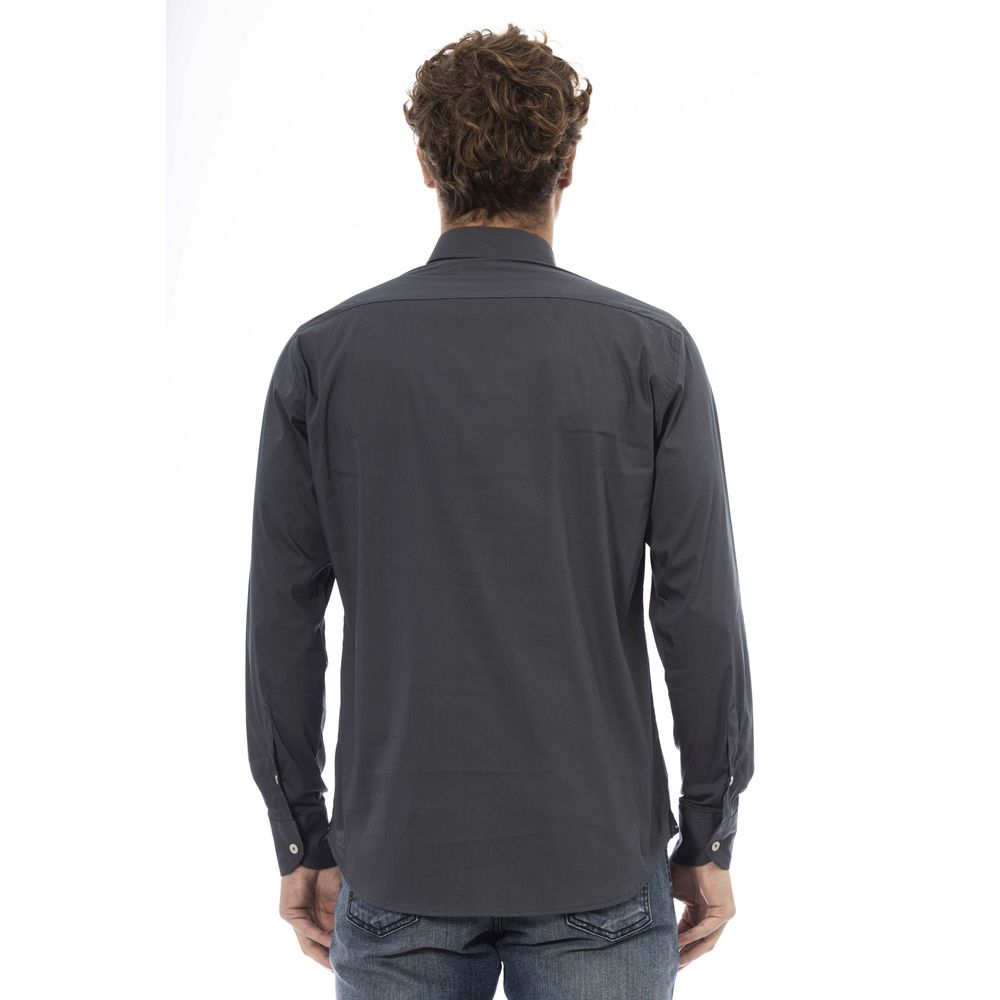 Gray Cotton Men Shirt