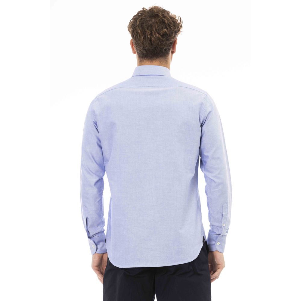 Blue Cotton Men Shirt