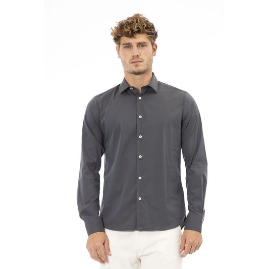 Gray Cotton Men Shirt