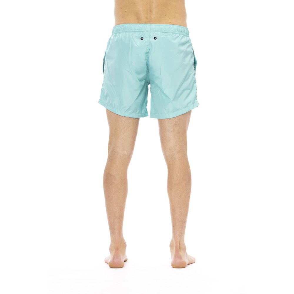 Light Blue Polyester Men Swimwear