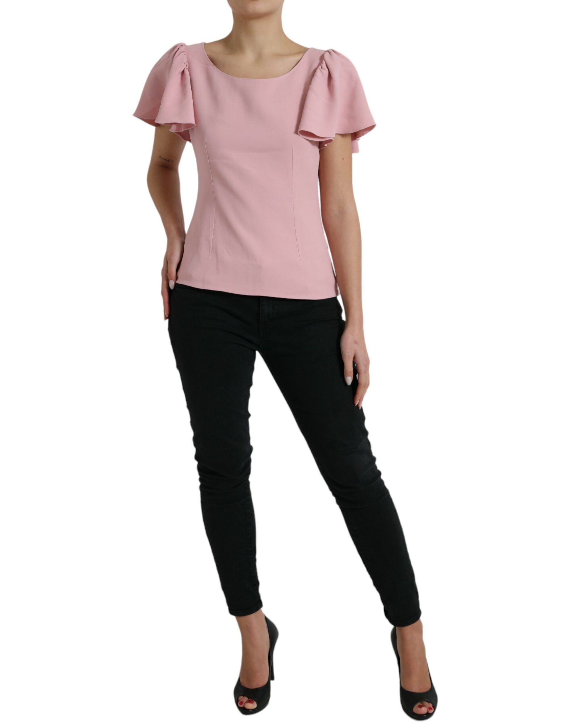 Chic Pink Bell Sleeve Top