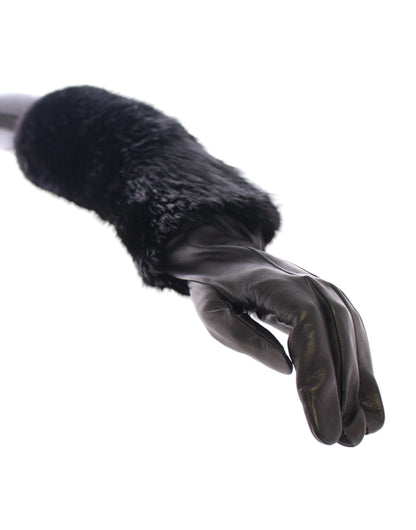 Elegant Elbow Length Leather Gloves