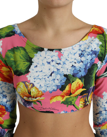 Floral Elegance Cropped Blouse