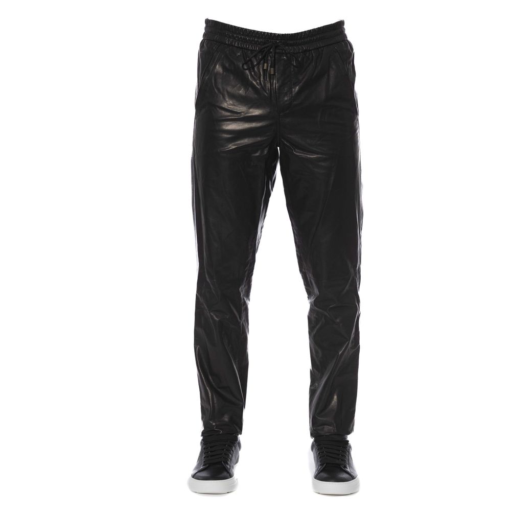 Black Lamb Leather Jeans & Pants