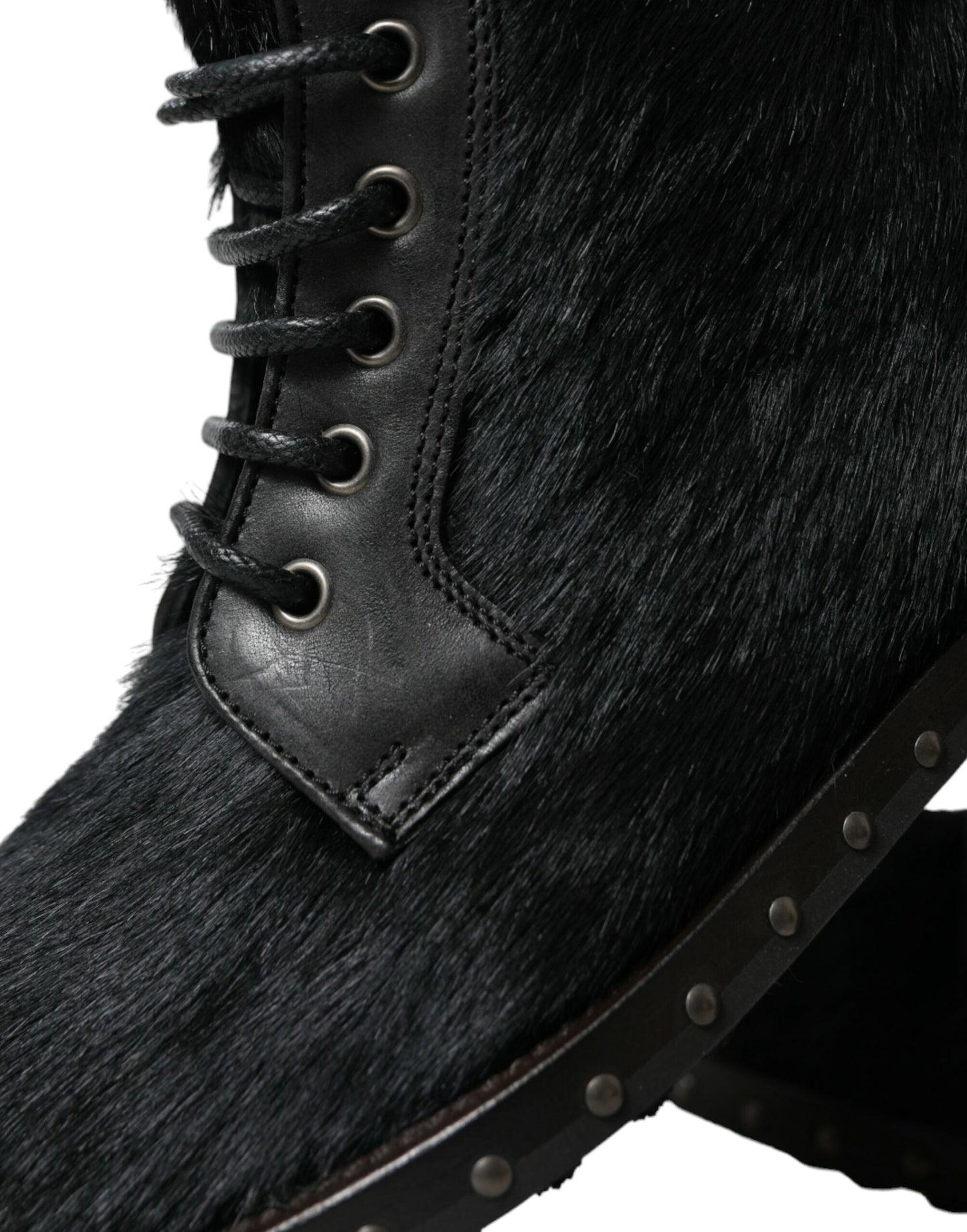 Elegant Black Calf Leather Lace-Up Boots