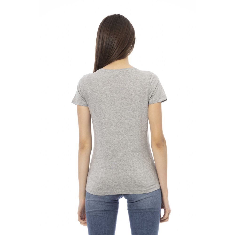 Gray Cotton Women T-Shirt