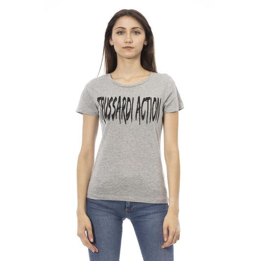 Gray Cotton Women T-Shirt