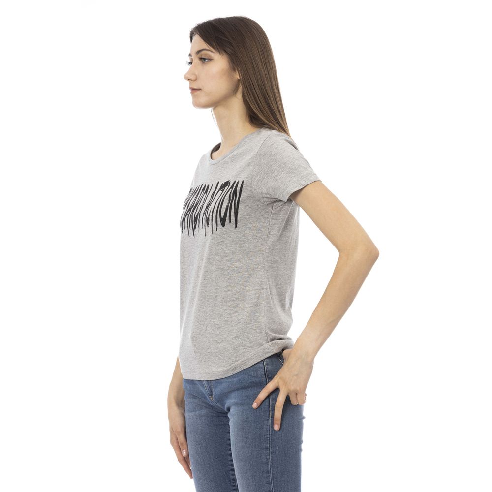 Gray Cotton Women T-Shirt