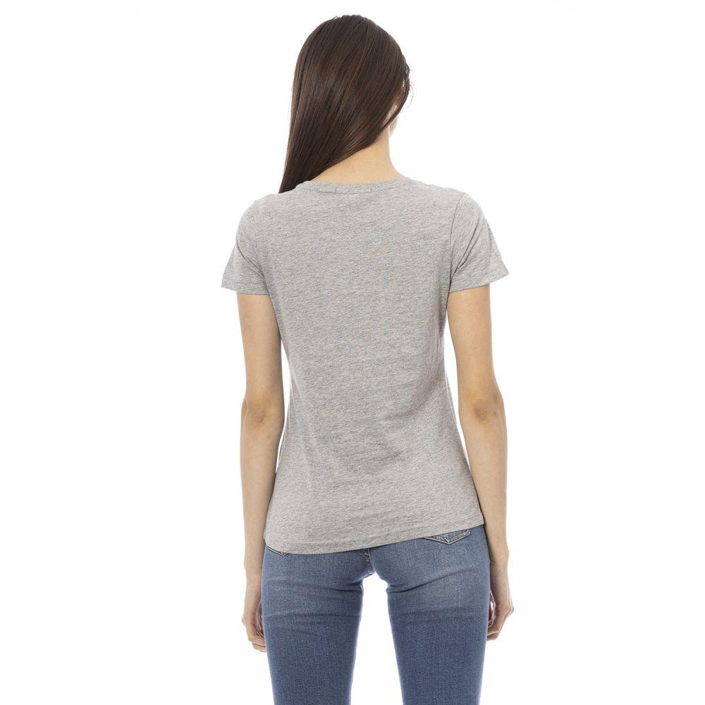 Gray Cotton Women T-Shirt