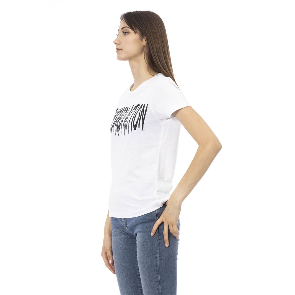 White Cotton Women T-Shirt