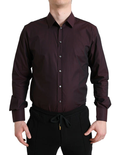 Elegant Maroon Martini Dress Shirt