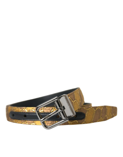 Elegant Gold Leather Belt