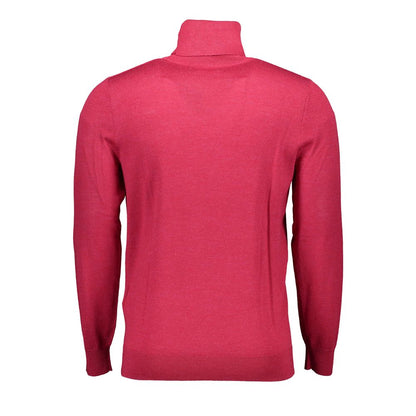 Elegant Pink Turtleneck Sweater in Pure Wool