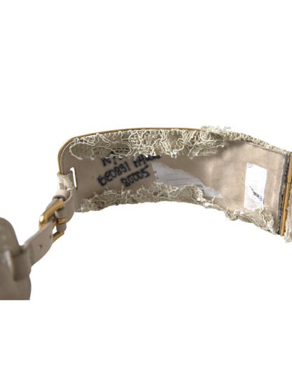 Elegant Gold-Tone Faux Pearl Floral Belt