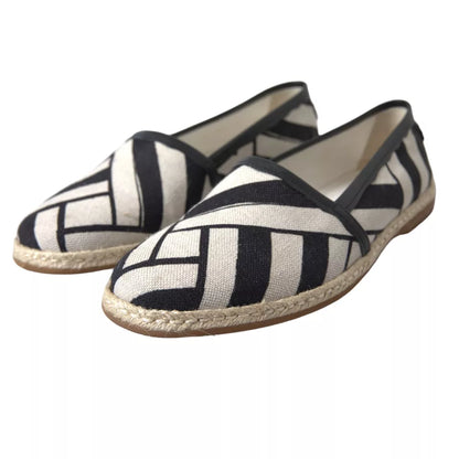 Elegant Striped Leather Espadrilles