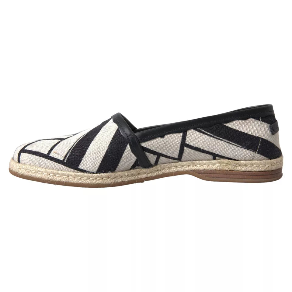 Elegant Striped Leather Espadrilles