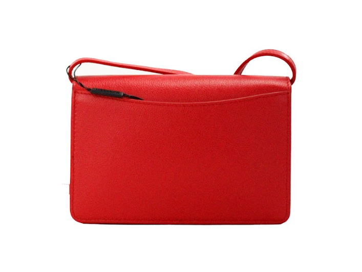 Hampshire Small Red Embossed Logo Smooth Leather Crossbody Bag