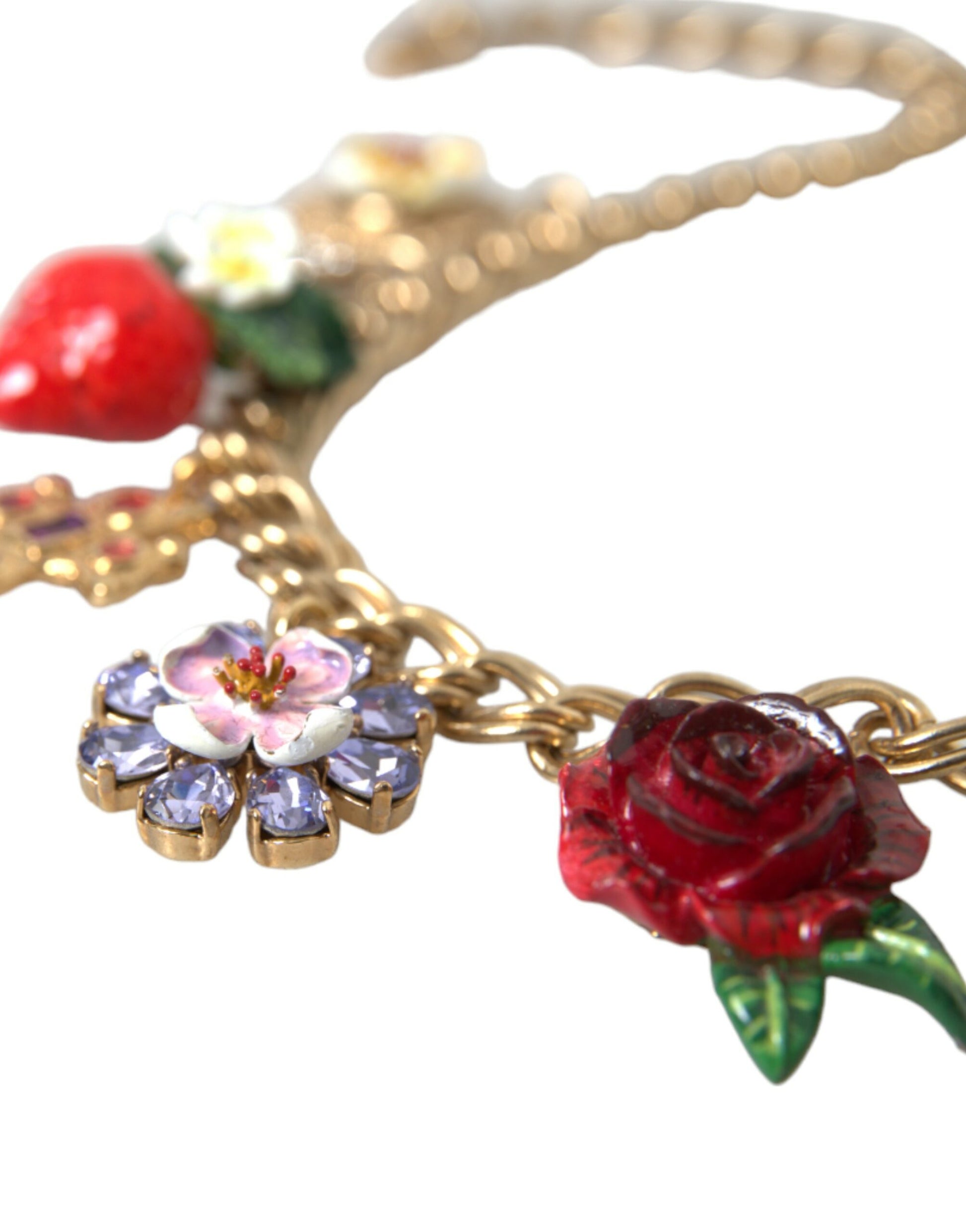 Gold Chain Rose Cross Strawberry Star Pendant Necklace