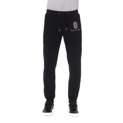 Black Cotton Men Sports Pants
