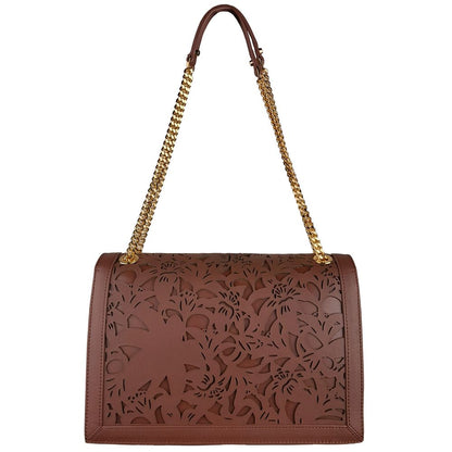 Brown Calfskin Women Crossbody Bag