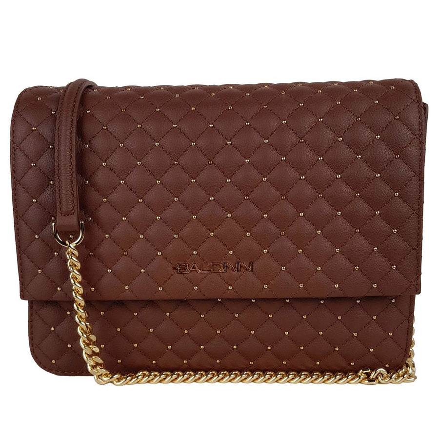 Brown Calfskin Women Crossbody Bag